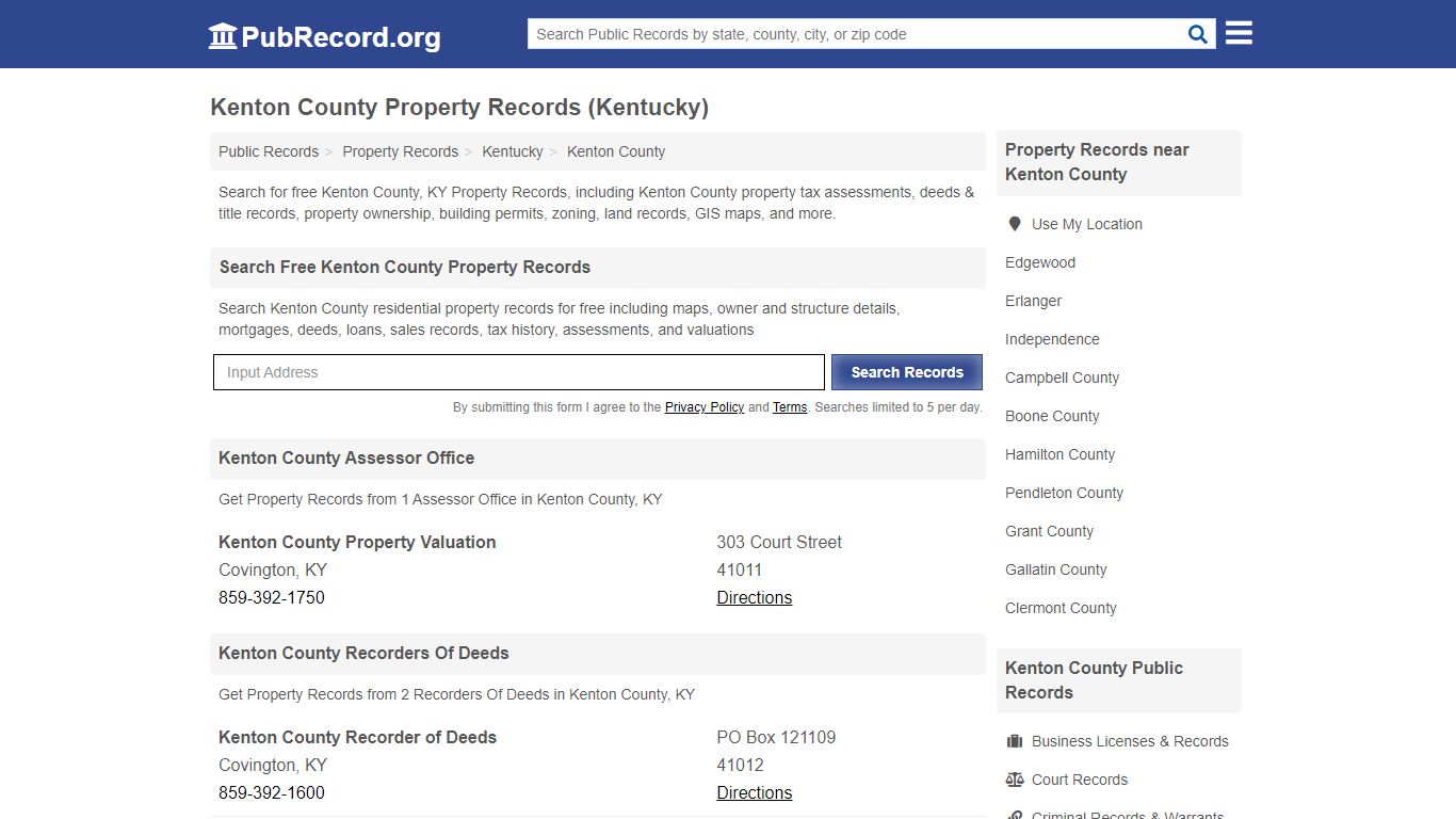 Kenton County Property Records (Kentucky) - Free Public Records Search